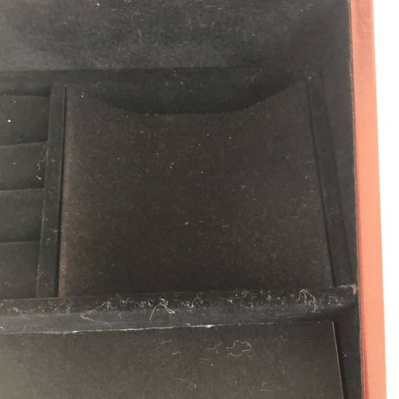 Jewelry box deep red like cherry wood w/black velvet lined interior.Four drawers - Picture 7 of 16